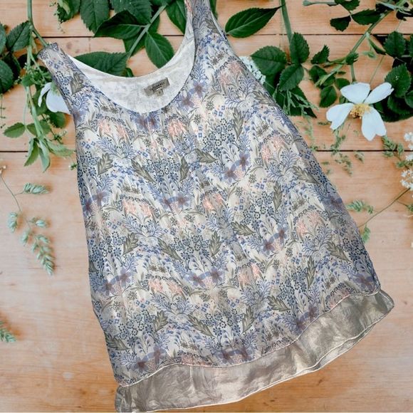 Via Signora silk so lightweight and comfy delicate colors floral print lined - Picture 1 of 5